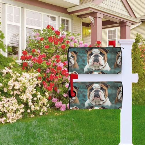 Briefkastenabdeckung, magnetisch, 64,8 x 53,3 cm, lustige englische Bulldogge,, Willkommensbriefkasten, Außenbriefkastenabdeckun g, Dekoration für Hof,, Garten,