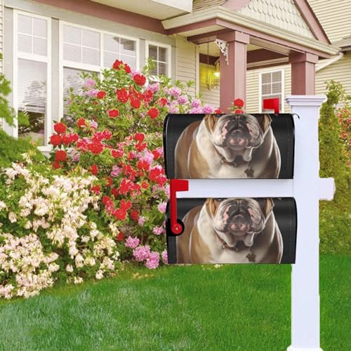 Briefkastenabdeckung, magnetisch, 53,3 x 45,7 cm, englische Bulldogge, Briefkasten, Willkommensbriefkasten, Außenbriefkastenabdeckun g, Dekoration für Hof, Briefkasten, Garten, Outdoor-Dekoration