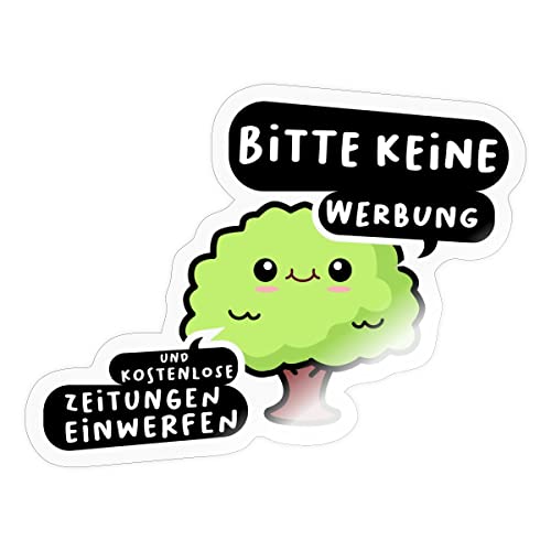 Spreadshirt Briefkasten Aufkleber Bitte Keine Werbung Zeitung Sticker, One Size